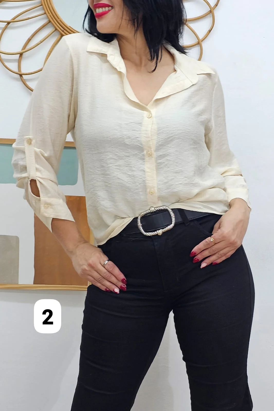 Camisa clásica manila manga larga Lucy