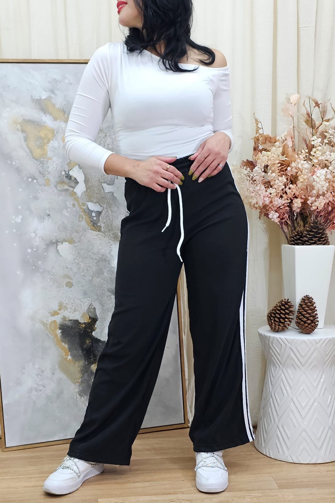 Pantalón Recto ancho Darlon sin bolsillo