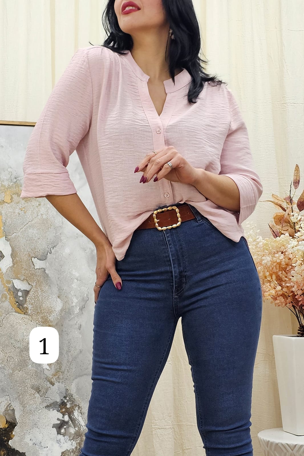 Camisa  cuello mao de lino  Premium
