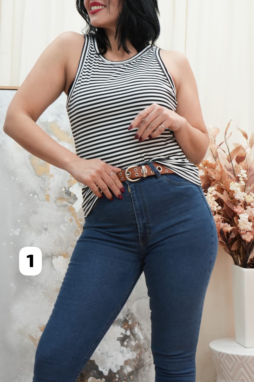 Musculosa Básica modal  viscosa  rayada Neuris