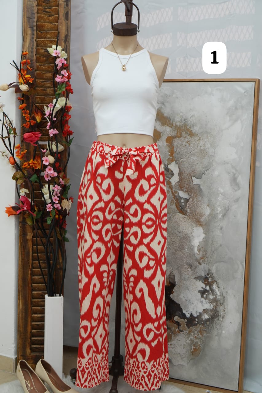 Palazo emilia estampado con pasa cinto y lazo samy