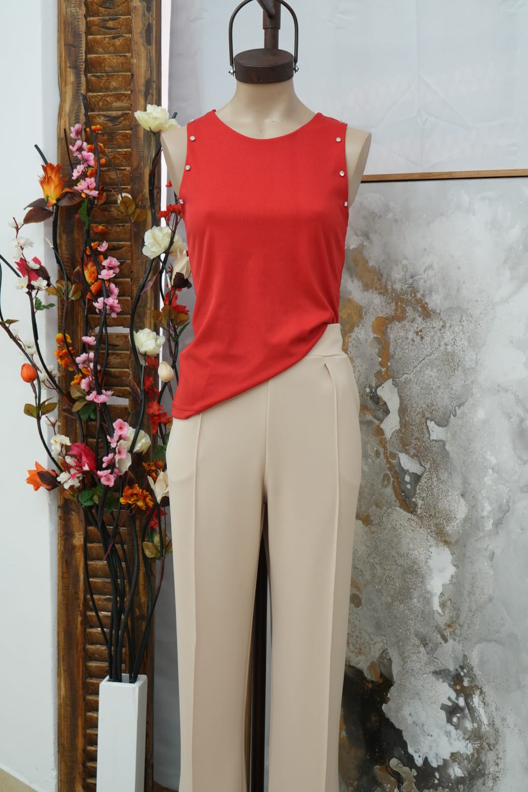 Musculosa brillosa con piedritas Estefy