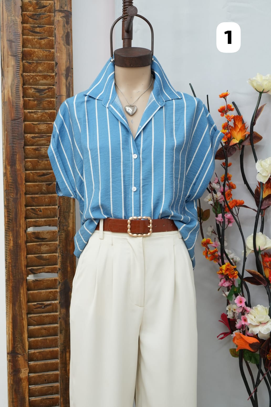 Camisa emilia manga china doblada en la mangas Gio