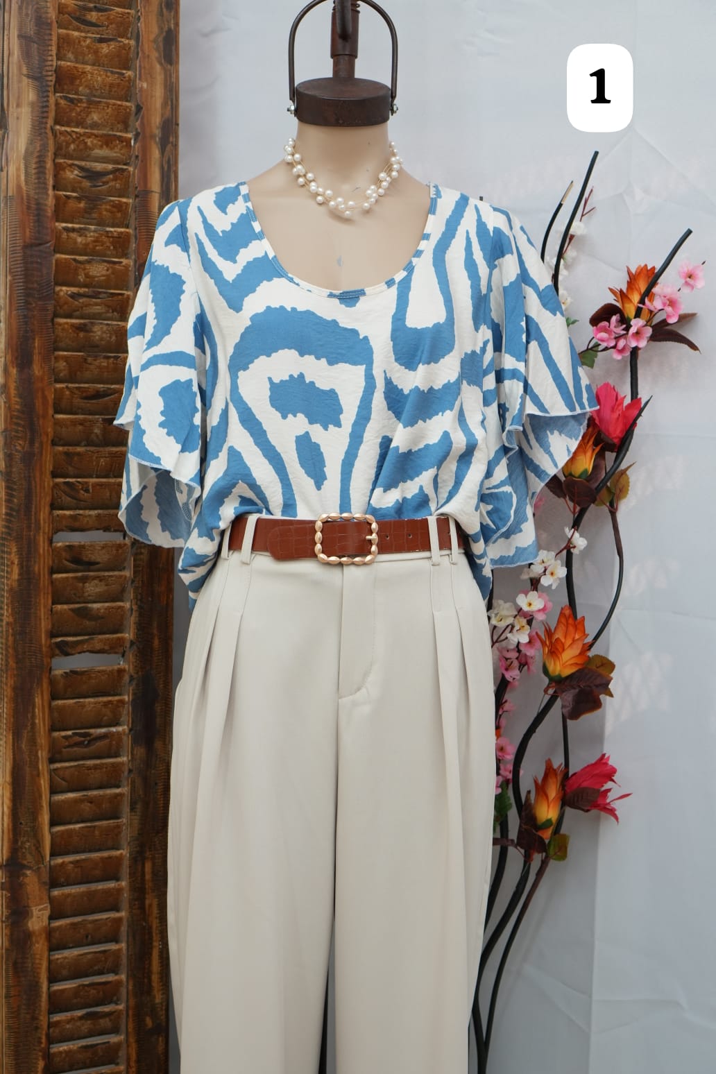 Blusa volados de emilia Estampada Marisol