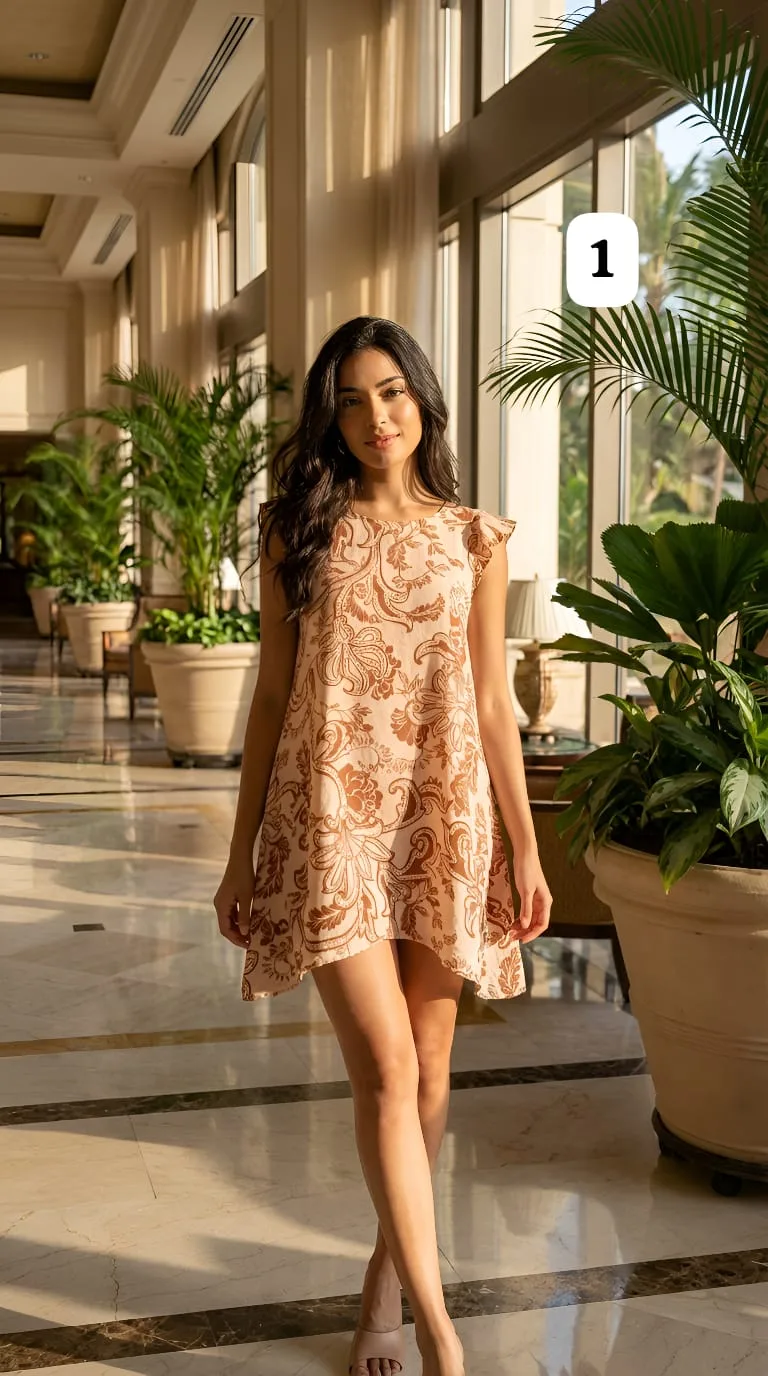 Vestido de emilia estampado m/volado col