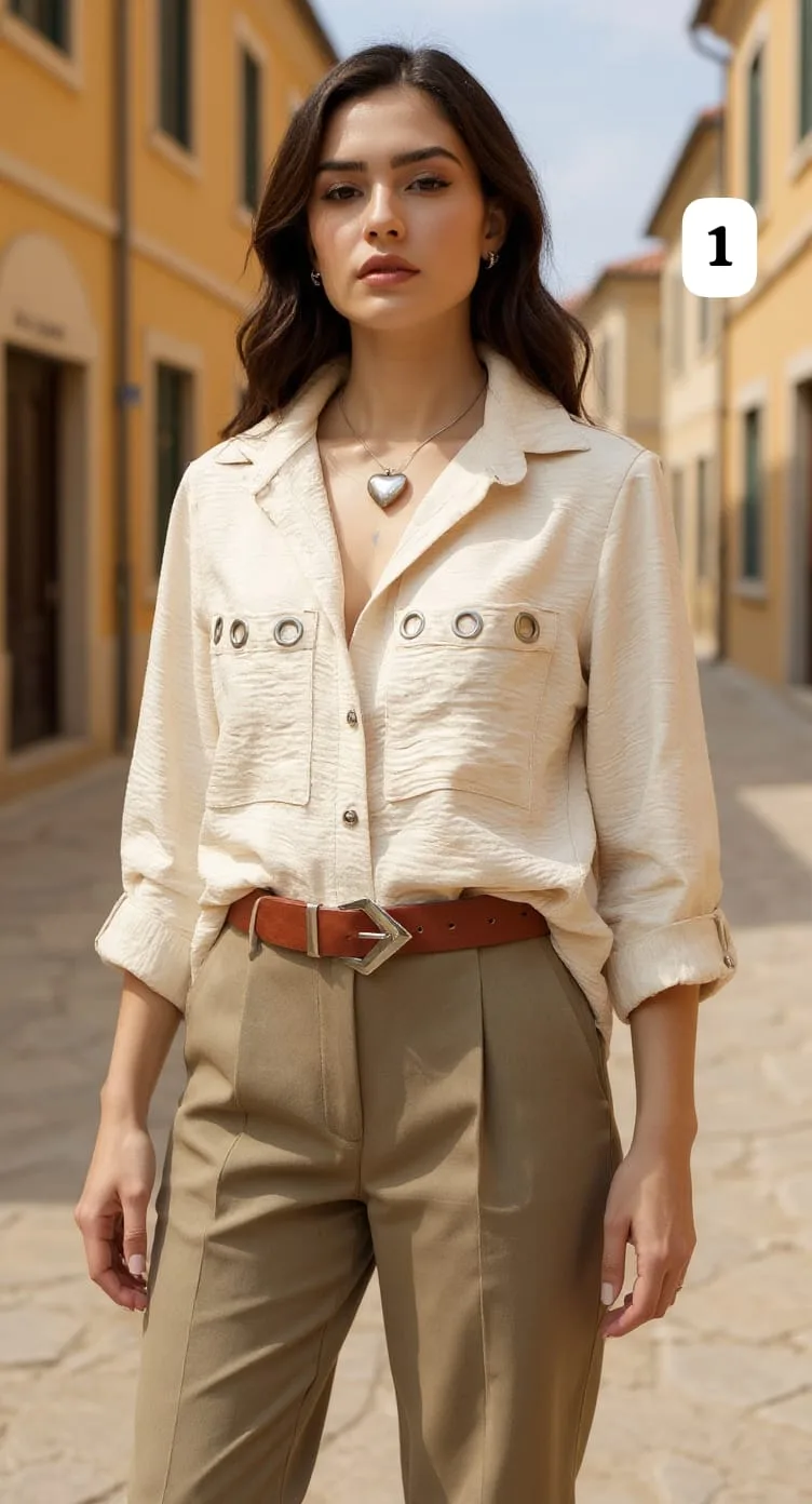 Camisa cey arandelas mangas 3/4