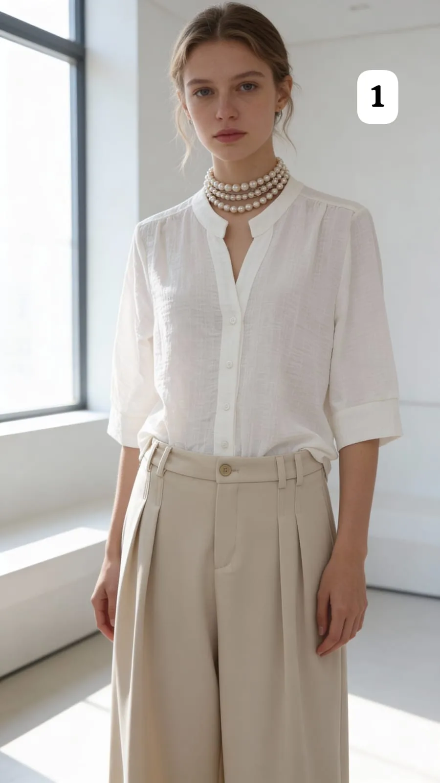 Camisa cuello mao de lino premium liso safari