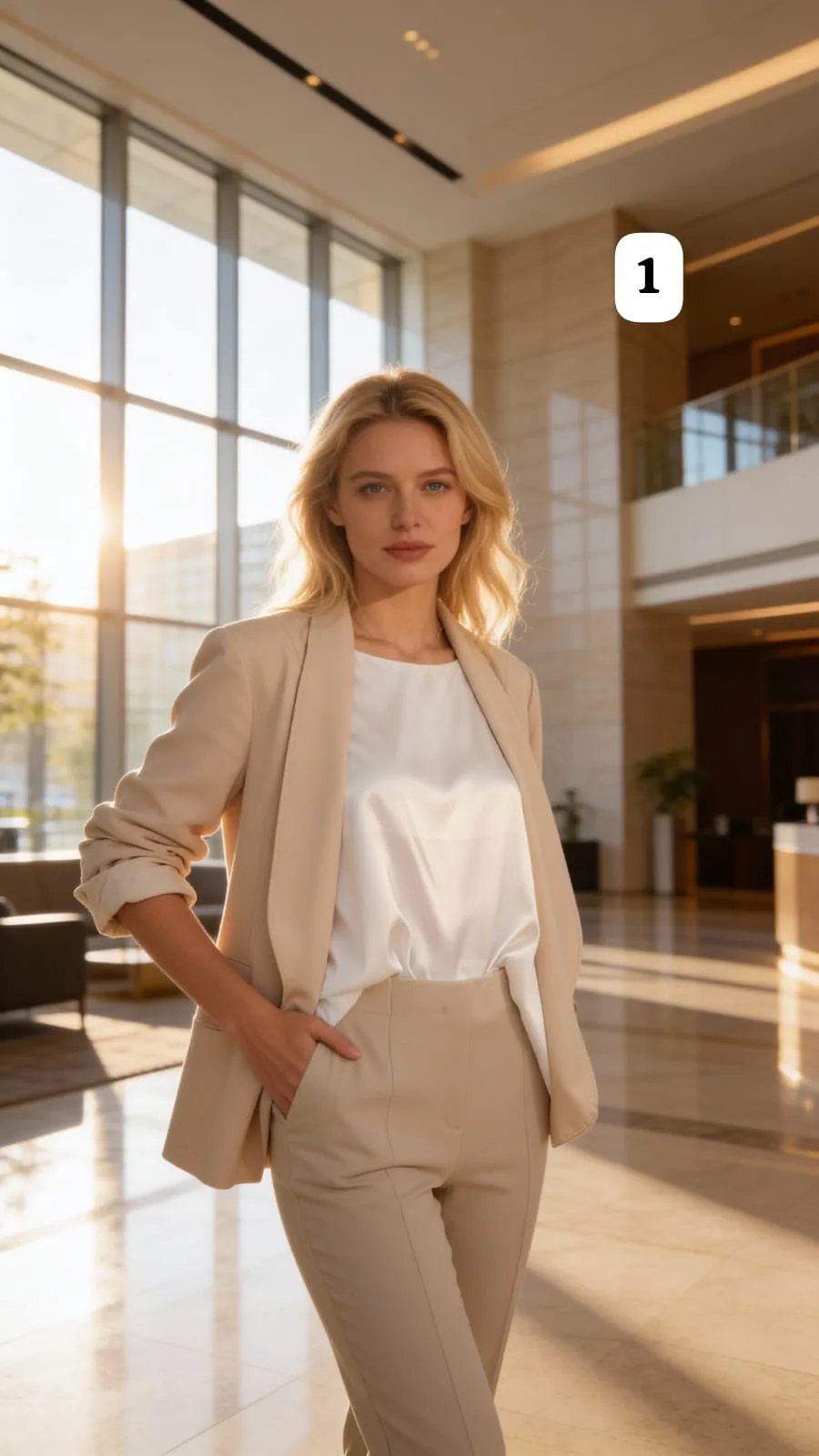 Blazer sastrero liso entallado de crep