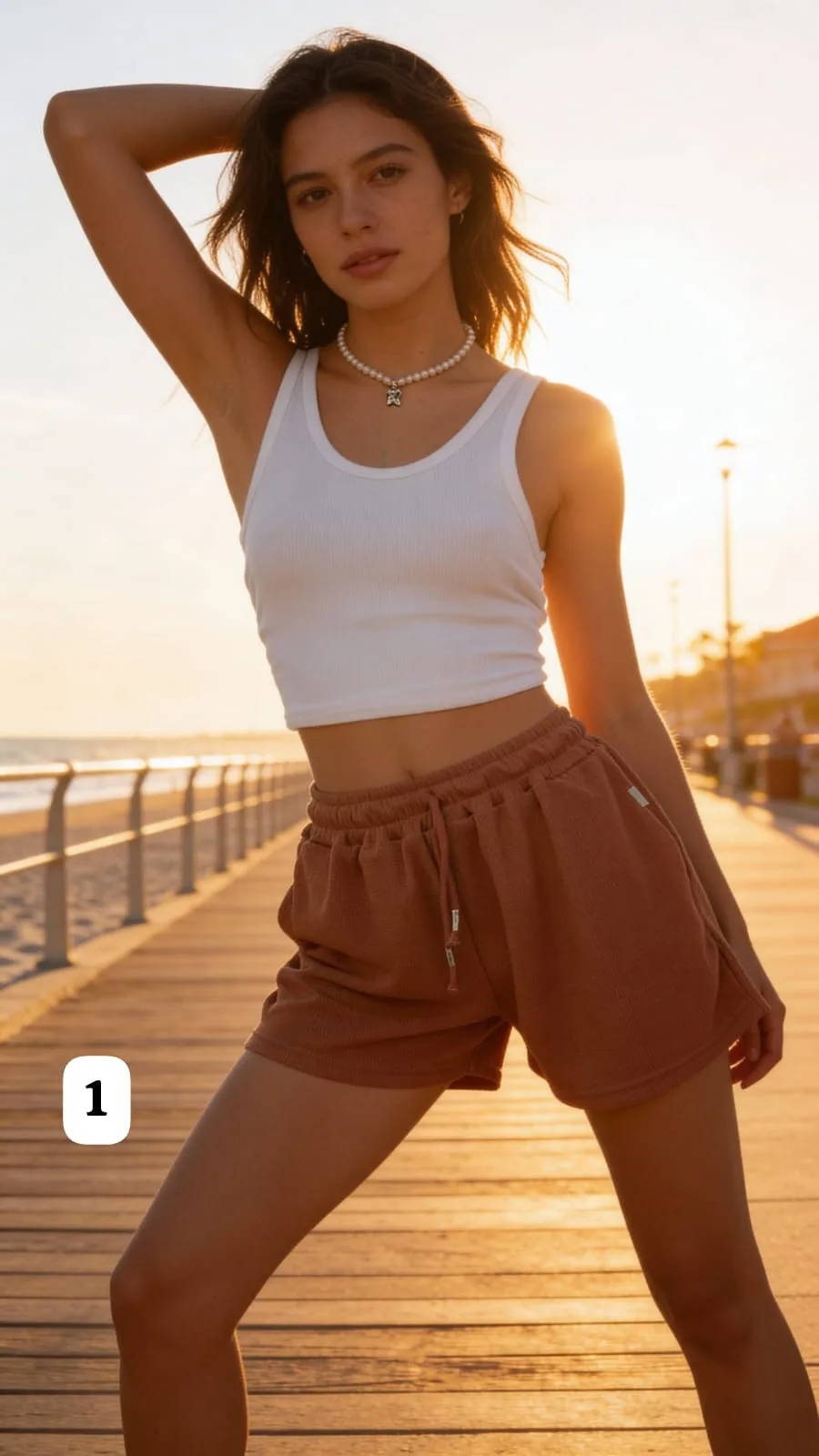 Shorts de Waffle  con bolsillo  y cordón  valentine