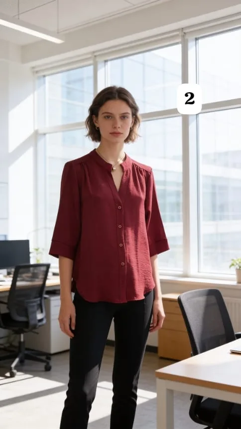 Alternative view of Camisa cey cuello mao 3/4 alba