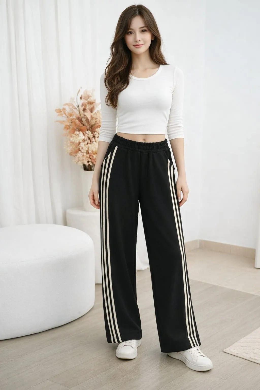 Alternative view of Pantalón de darlon  3 líneas  al costado con y bolsillo