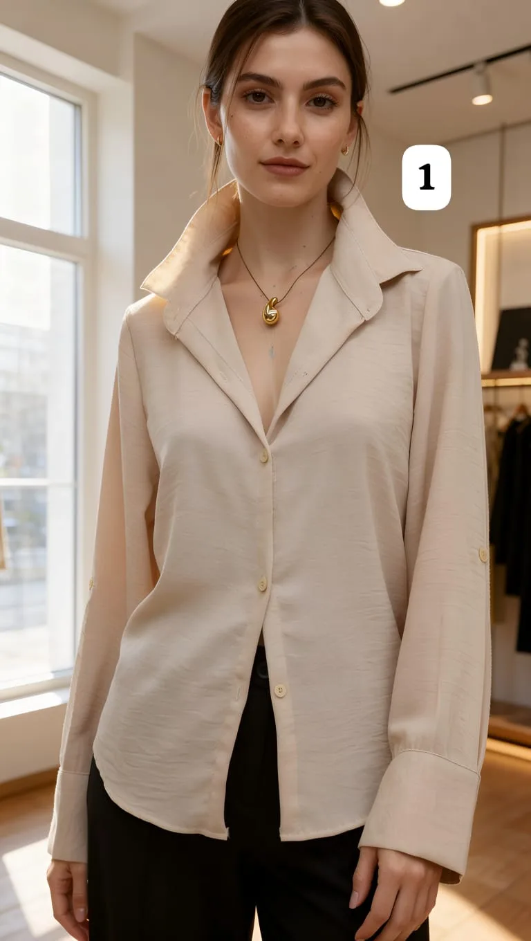 Camisa clasica de cey manga larga con puño ancho 2 botones sephora