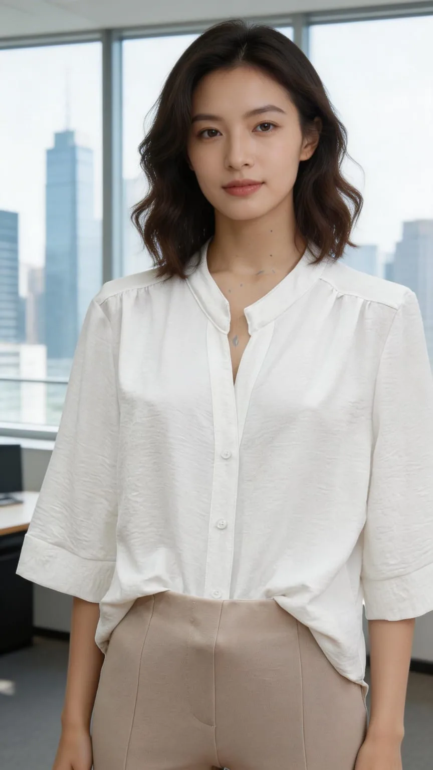 Alternative view of Camisa cuello mao de cey brilloso Roxy