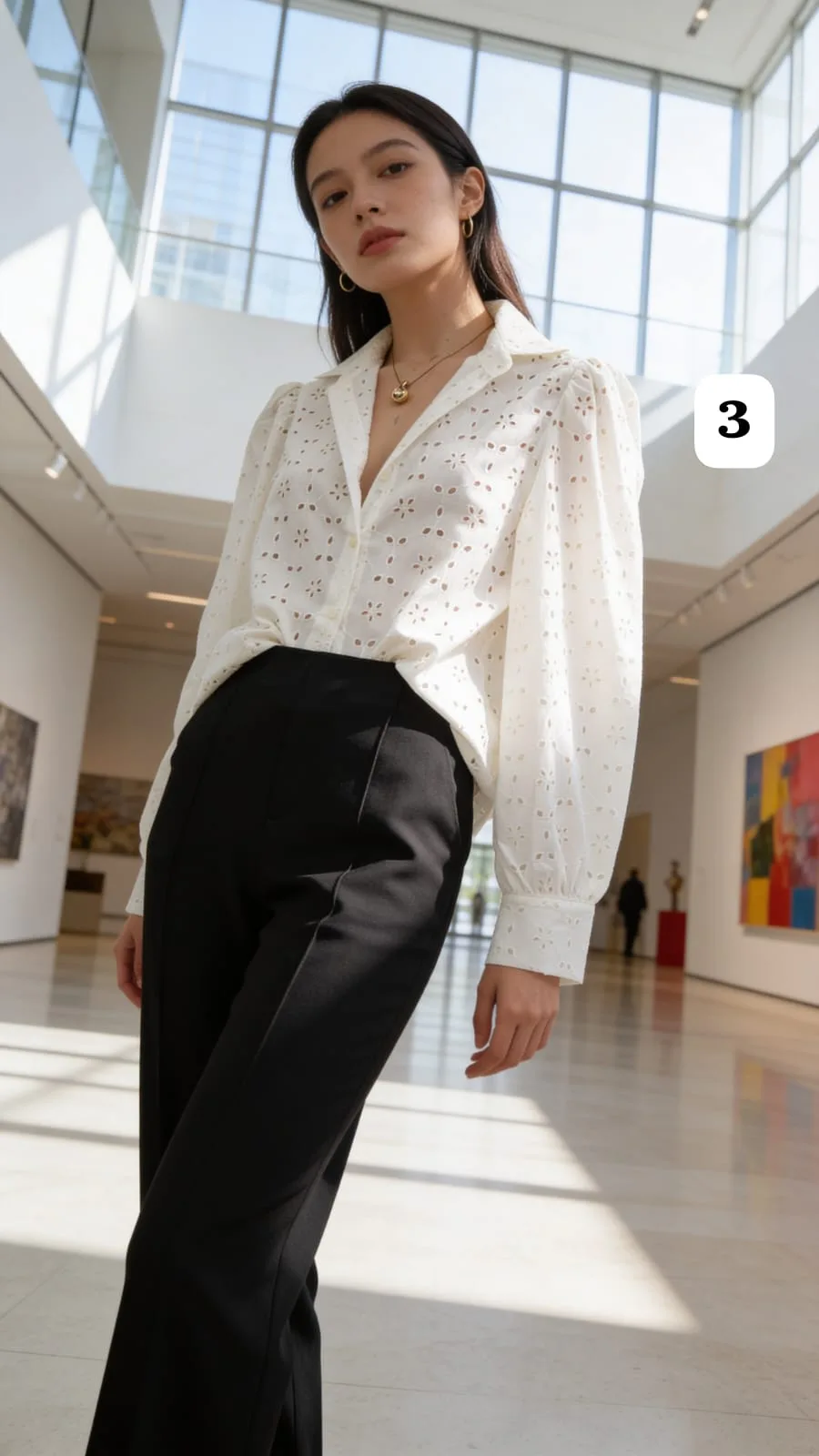 Alternative view of Camisa brodery manga larga manga princesa susan