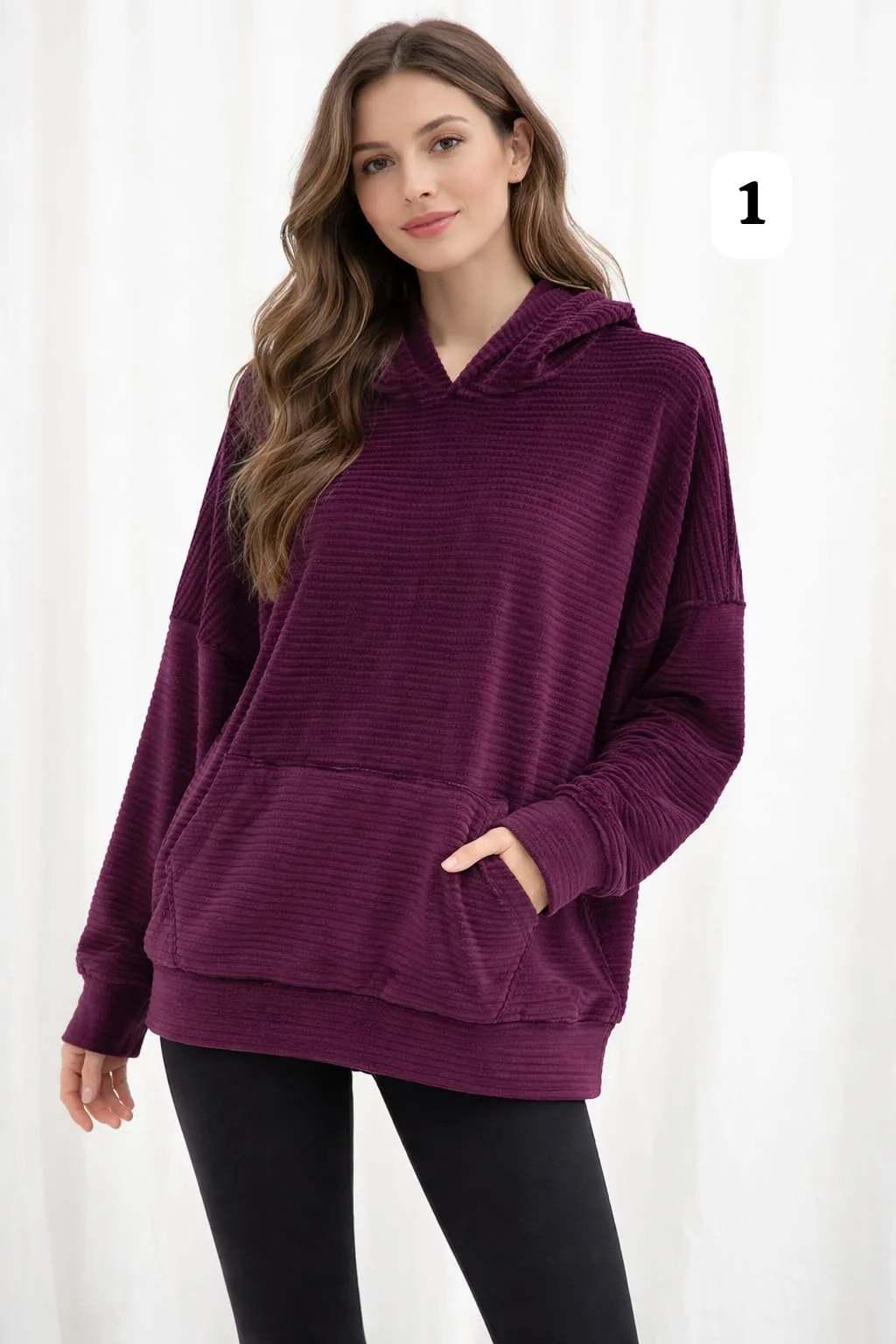 Maxi buzo con capucha y bolsillo tipo Waffle Jimena