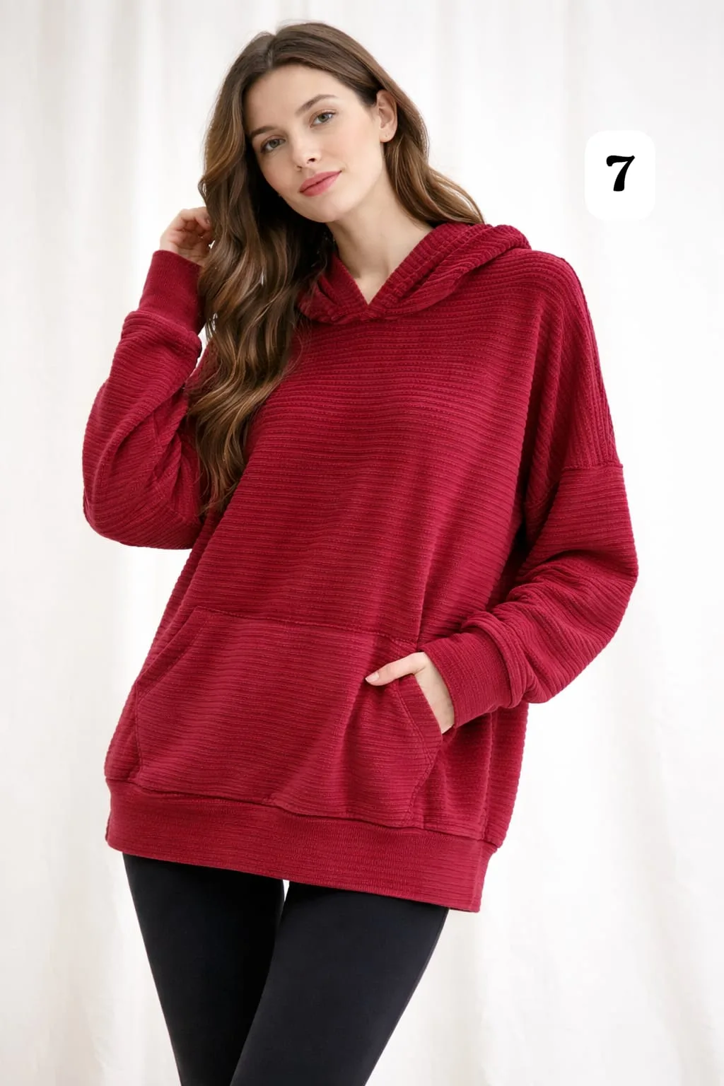 Maxi buzo con capucha y bolsillo tipo Waffle Jimena - Imagen 7