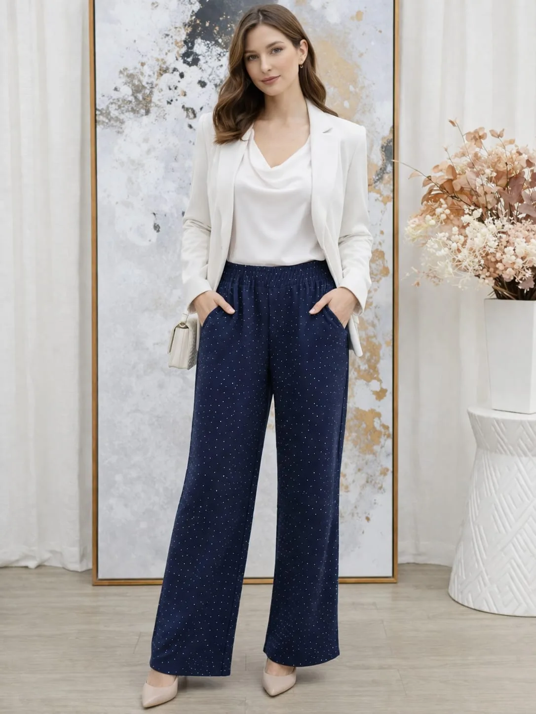 Alternative view of Pantalón de Darlon liso con strass Diva