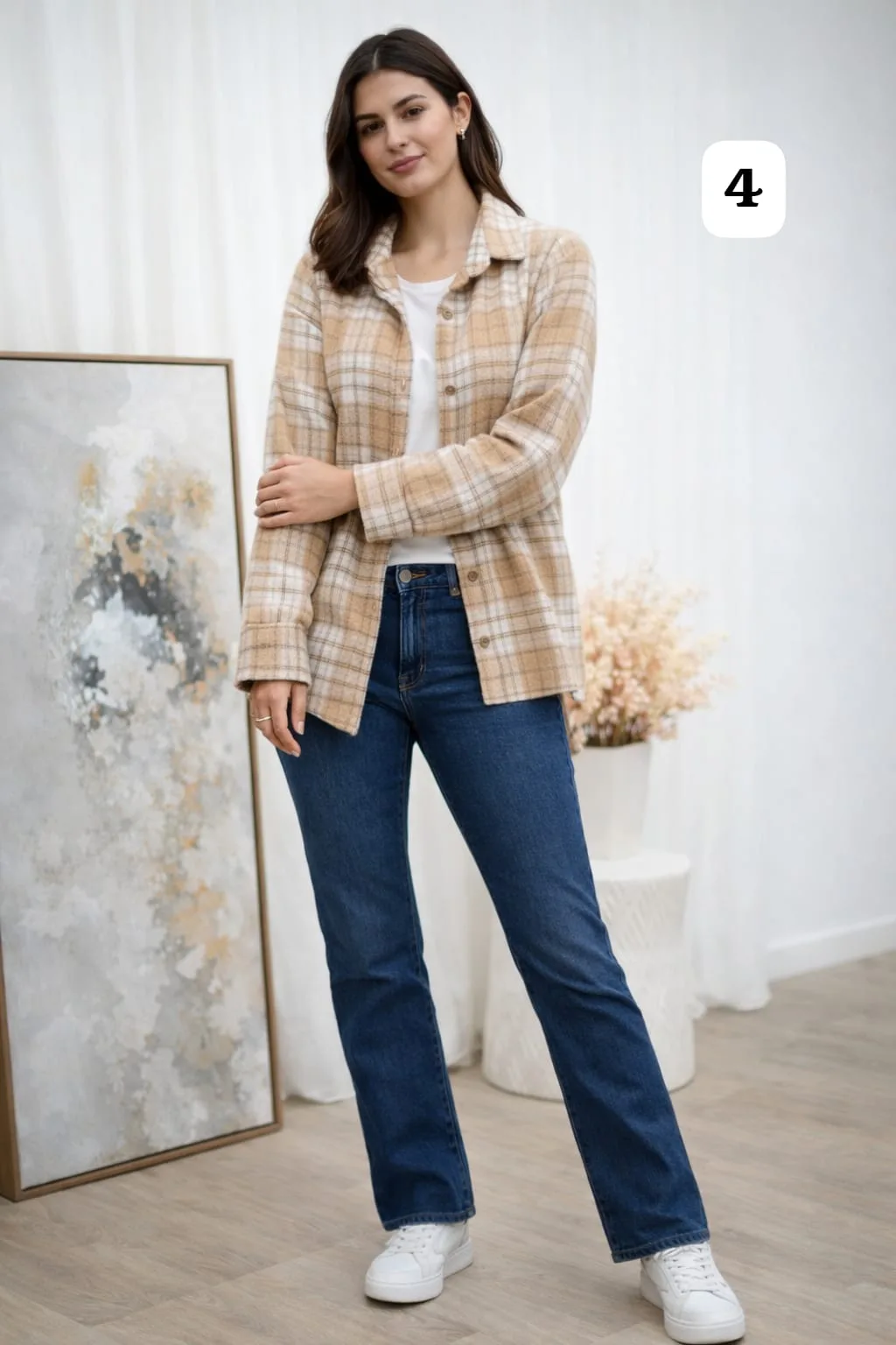 Camisa clásica manga larga sin bolsillo de paño cuadrille monique (PARTE1) - Imagen 4