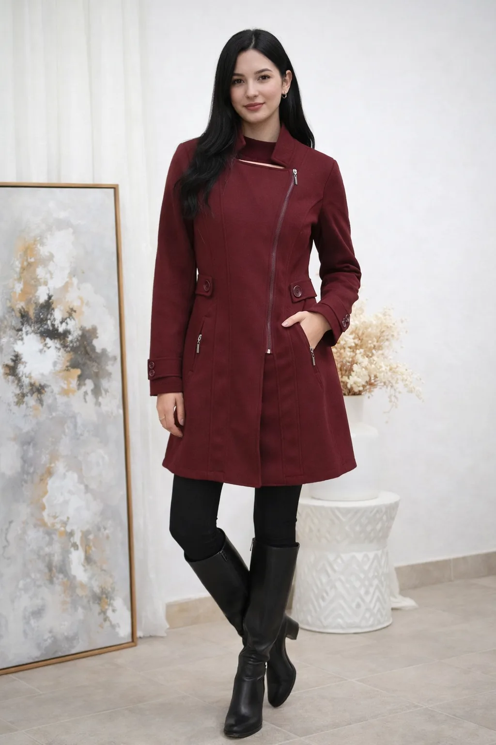 Tapado de paño elastizado cierre y boton en puño y cintura Jireh - Imagen 3