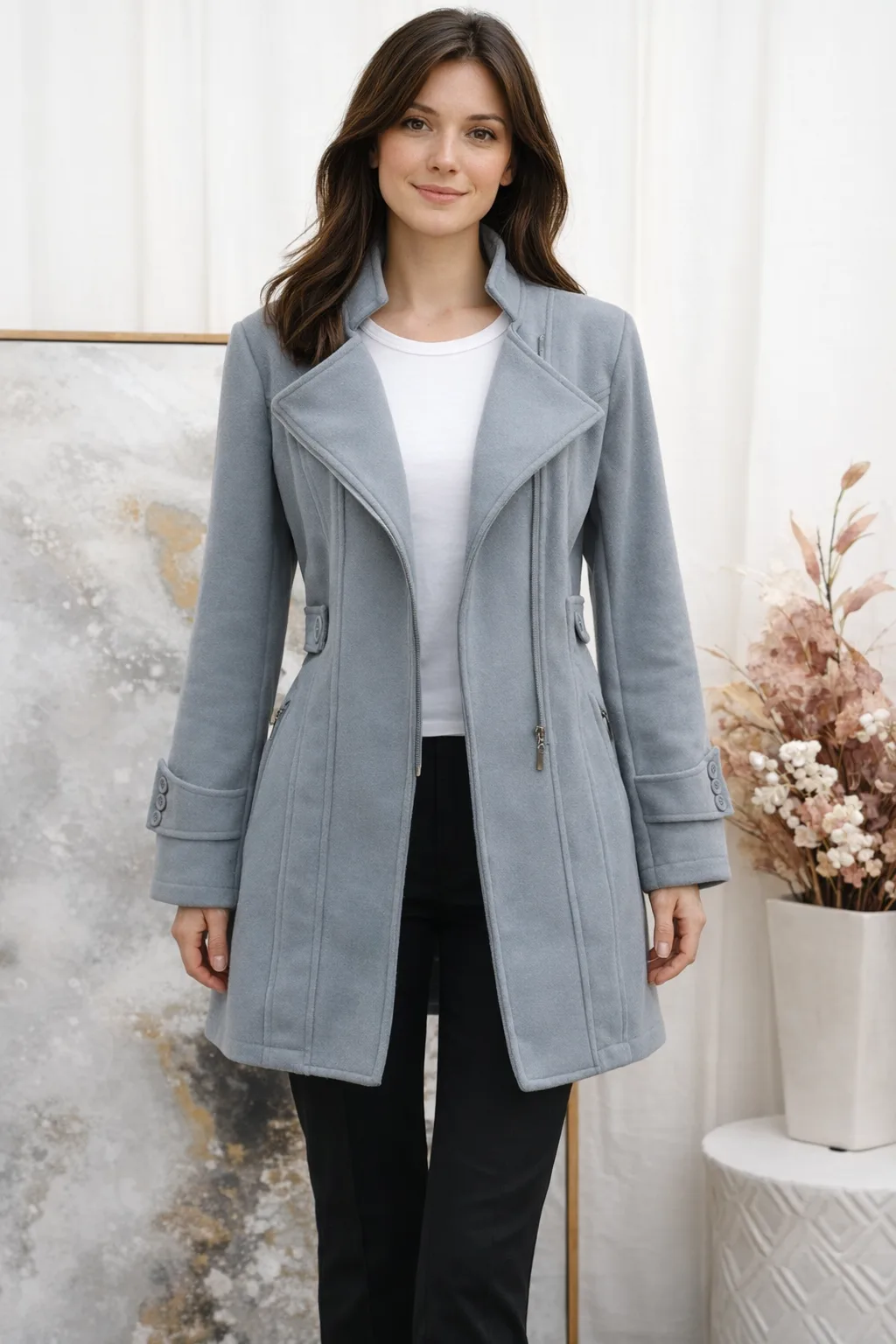 Tapado de paño elastizado cierre y boton en puño y cintura Jireh