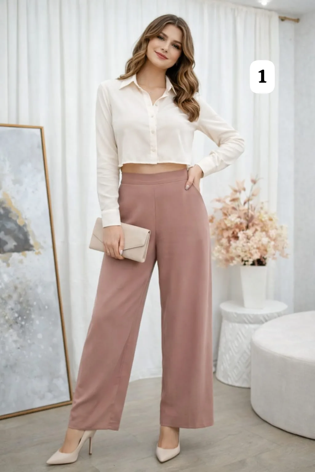 Pantalon sastrero Lena con elastico atrás y bolsillo Ammi