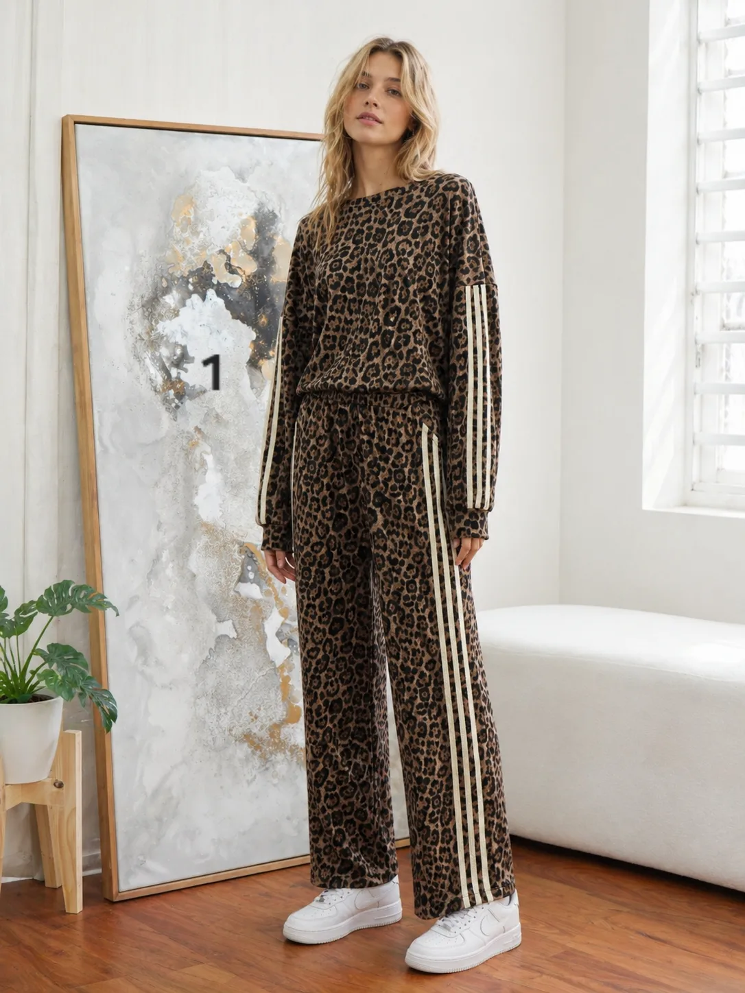 Pantalón de Darlon print con Elástico y líneas en cruzo paz