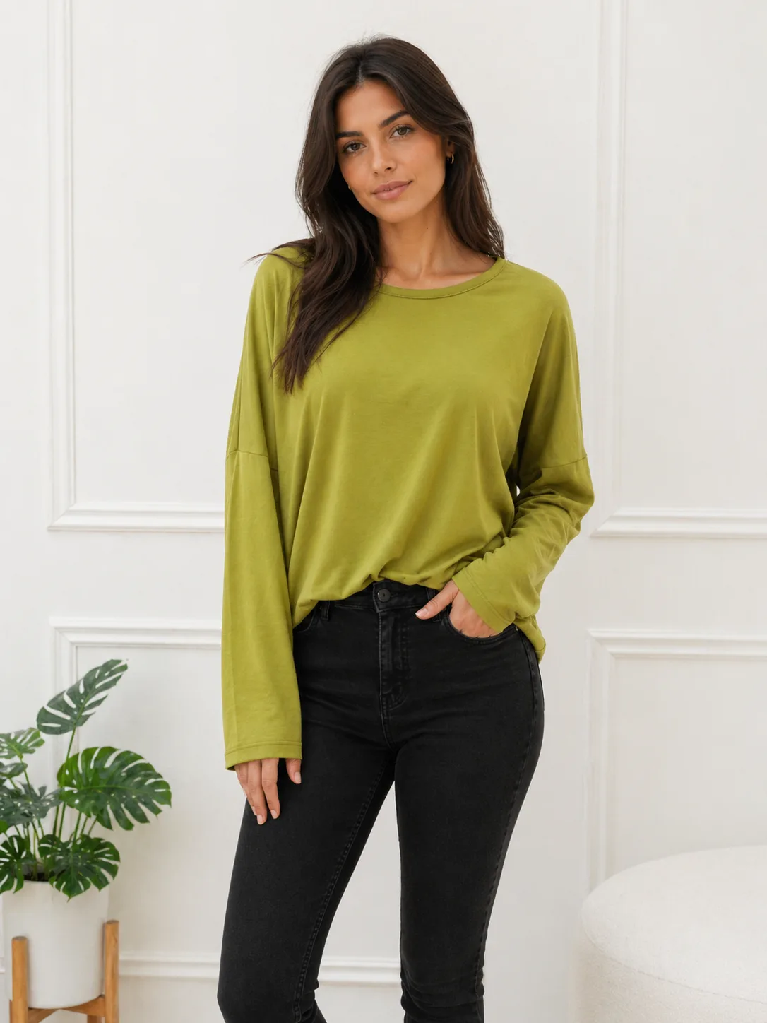 Alternative view of Blusa Manga larga de Modal soft cuello redondo Adara