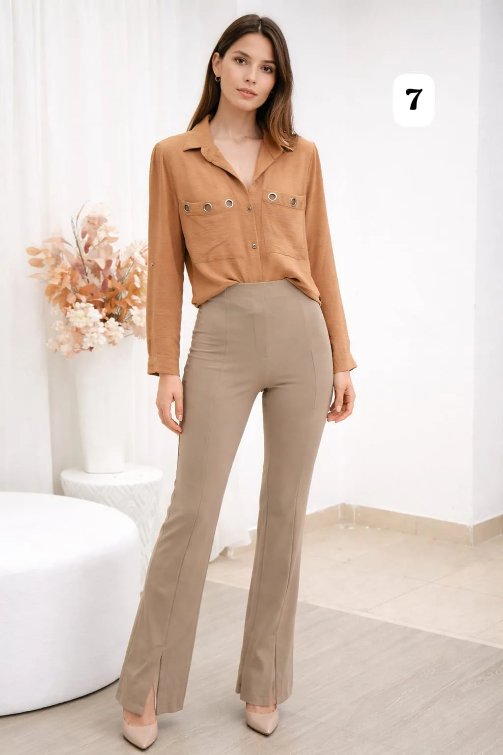 Camisa cey manga larga arandelas - Imagen 4