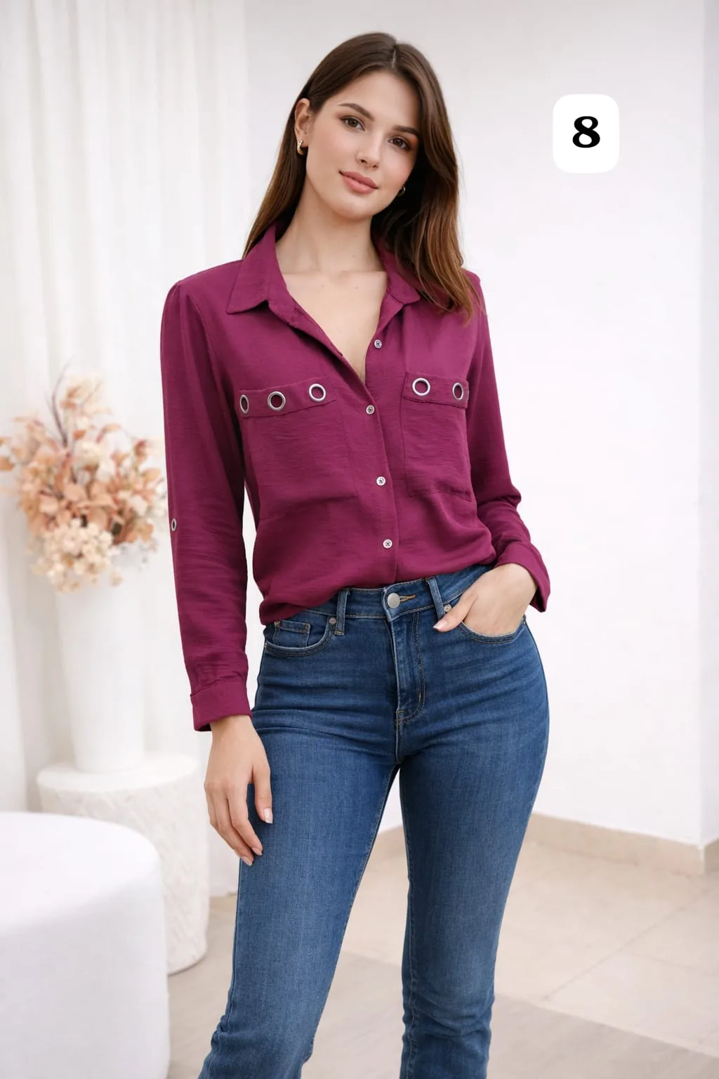 Camisa cey manga larga arandelas - Imagen 5