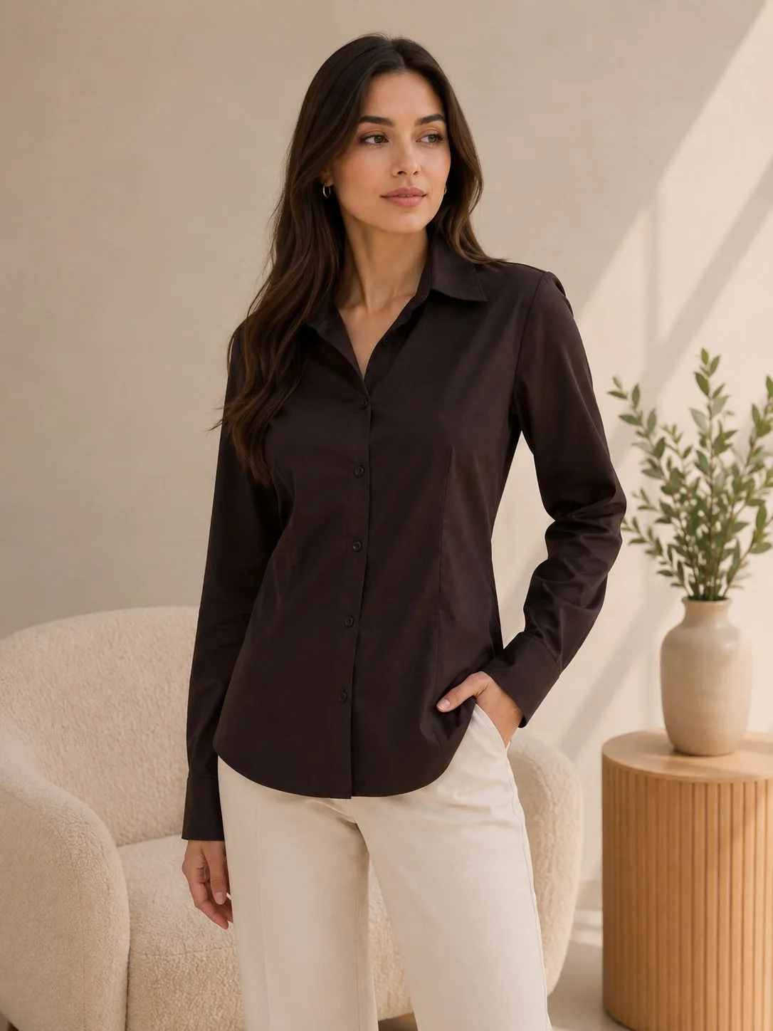 Camisa poplin c/pinzas Naira