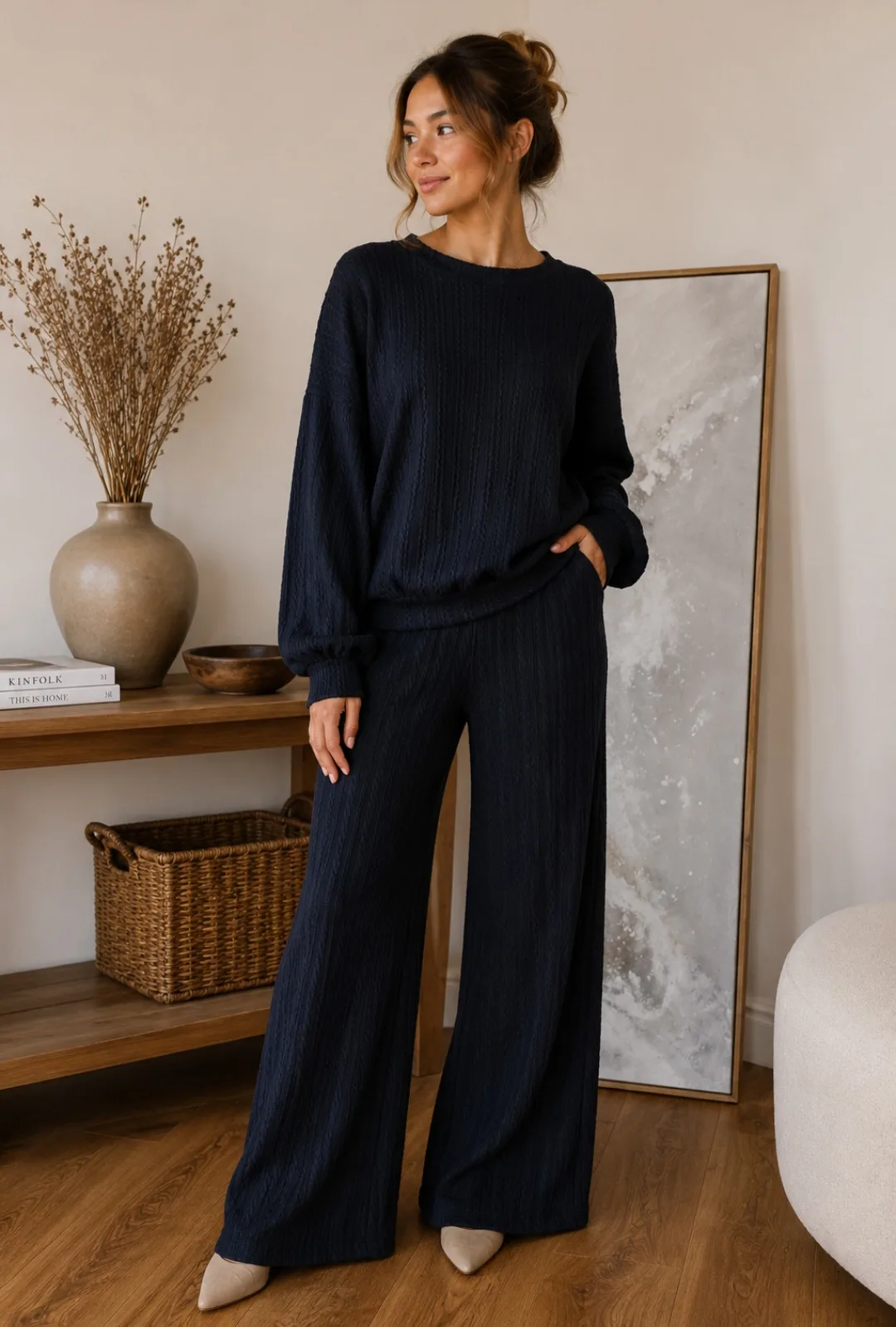 Conjunto tejido trenzado Brissa - Negro, 5