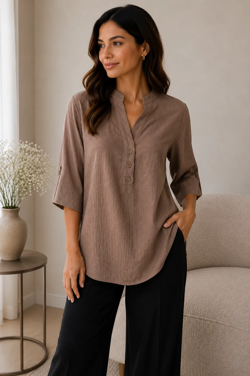 Alternative view of Camisola 3/4 de Manila taty