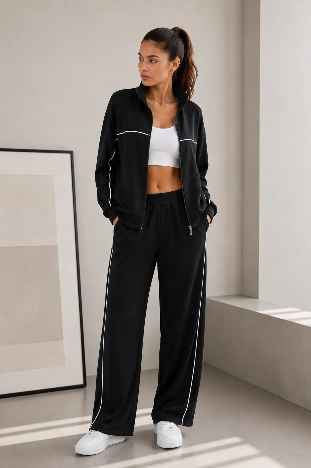 Conjunto Darlon premium con líneas blancas