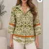 Camisa clásica manga 3/4 de Emilia estampada con guarda Tuli - Gaby Chic (foto 2)