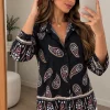 Camisa clásica manga 3/4 de Emilia estampada con guarda Tuli - Gaby Chic (foto 3)