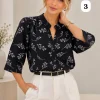 Camisa cuello mao 3/4 de cey estampado brodery Dulce - Gaby Chic (foto 2)