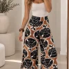 Maxi palazo con bolsillo y elástico atrás de lino estampado Marisa - Gaby Chic (foto 3)