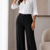 Camisa crep cuello mao 3/4 Alba - Gaby Chic (foto 2)