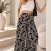Maxi palazo de emilia estampada con bolsillo y elástico Mauri - Gaby Chic (foto 3)