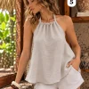 Musculosa cuello Halter fruncido con lazo de bambula Anna - Gaby Chic (foto 5)