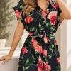 Vestido manga corta china con lazo y botones de Emilia estampada uva - Gaby Chic (foto 6)