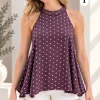 Musculosa cuello americano de satén premium estampado Nahir - Gaby Chic