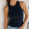 Musculosa Morley liso con tachas Oli - Gaby Chic (foto 4)