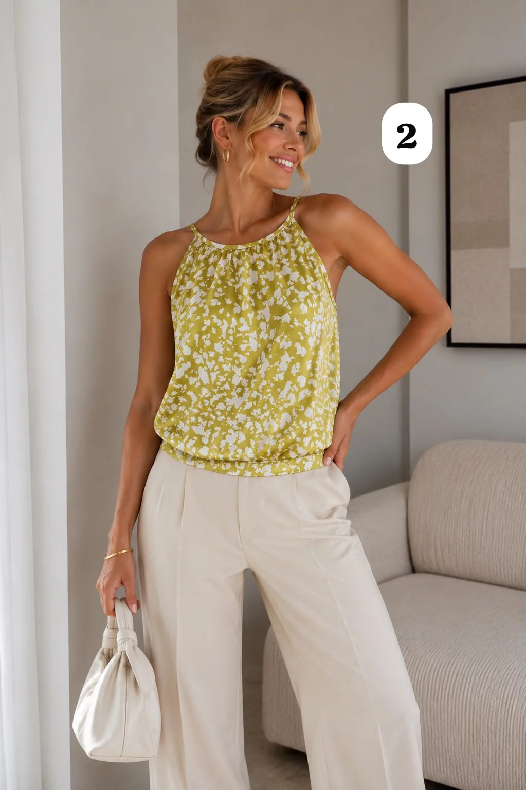 Musculosa saten lado perla - Gaby Chic (foto 2)
