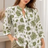 Camisa cuello mao 3/4 de Athenas estampada Leandra - Gaby Chic (foto 6)