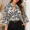 Camisa cuello mao 3/4 de Athenas estampada Leandra - Gaby Chic (foto 2)
