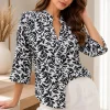 Camisa cuello mao 3/4 de Athenas estampada Leandra - Gaby Chic (foto 7)