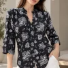 Camisa cuello mao 3/4 de Athenas estampada Leandra [Parte2] - Gaby Chic