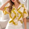 Camisa hawaiana de saten Estampado Premium Kuru [PARTE1] - Gaby Chic