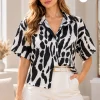 Camisa hawaiana saten estampado premium Kuru [PARTE3] - Gaby Chic